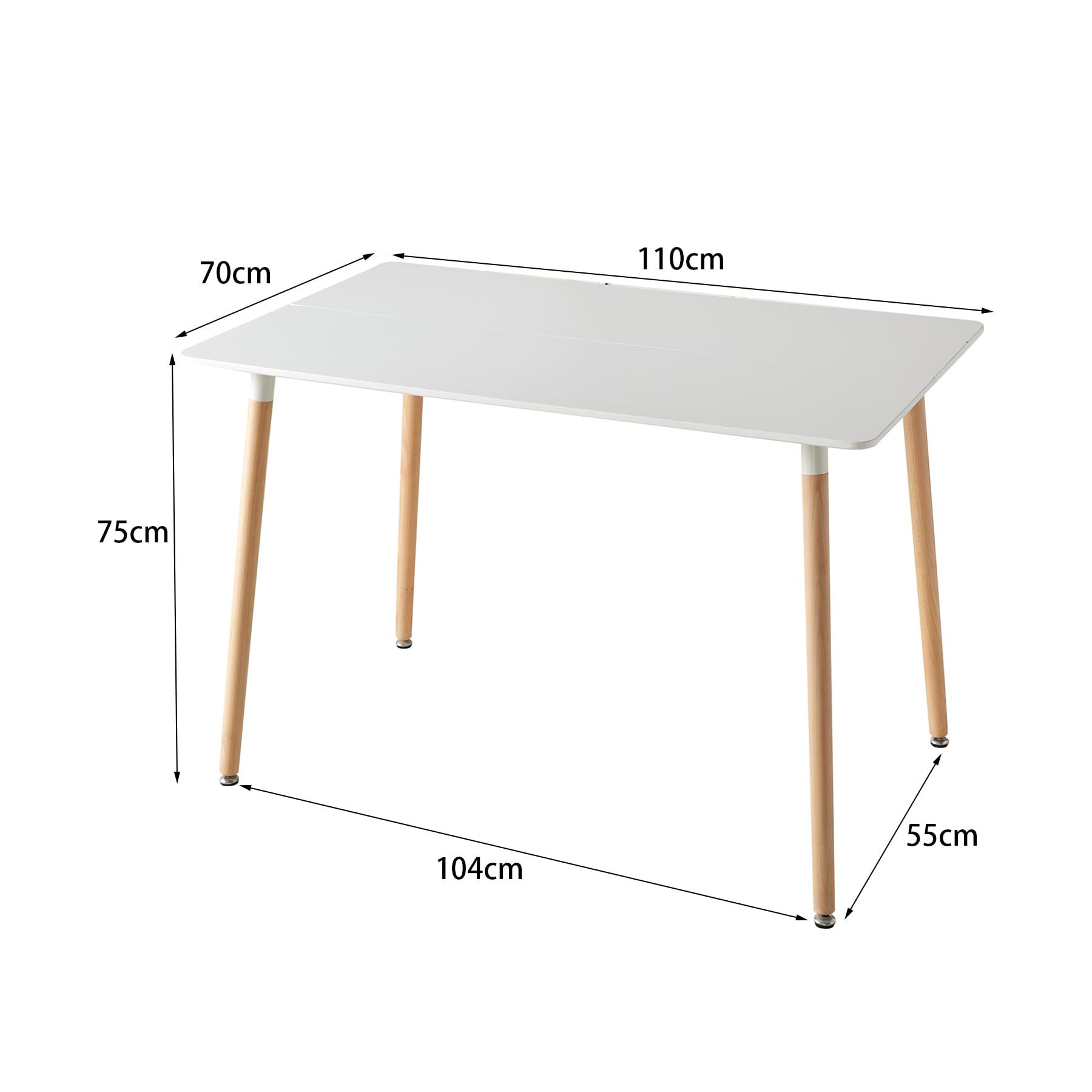 GrandCA HOME Set di Tavolo e Sedie da Pranzo Nordico, Tavolo da Pranzo Rettangolare Moderno, 4 Sedie da Cucina Imbottite in Colori Misti, per Sala da Pranzo, Soggiorno, Cucina (Bianco + WBGR)