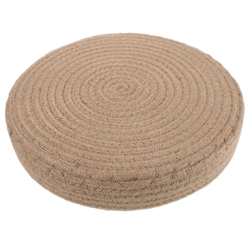Cojín tatami japonés redondo contra dolor de espalda al meditar en el suelo beige 2