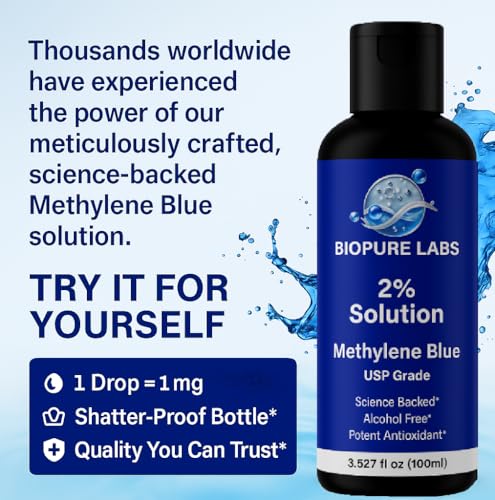 Image of 2% Methylene Blue - High Concentrate - 100ml Aqueous Solution - Ultra High Purity - USP Pharmaceutical Grade - Made in Canada