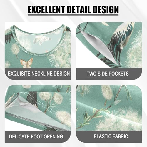 senya Short Sleeve Pajamas Sets Summer Cotton Sleepwear Butterflies Dandelion Seeds4