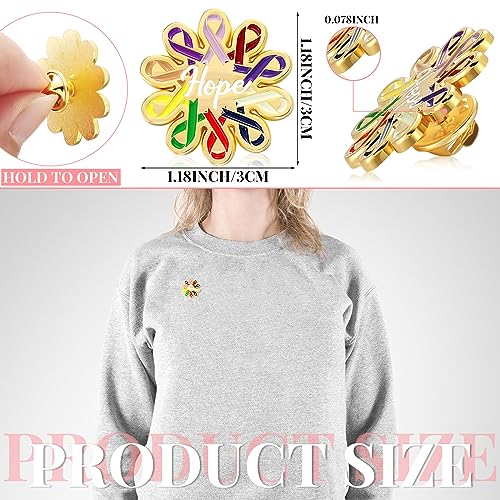 Remuuly All Cancer Awareness Enamel Lapel Pin Colourful Ribbon Brooch Hope Enamel Pins Suicide Awareness Pin Anti Bully Brooch Nurse Pins for Men Women2