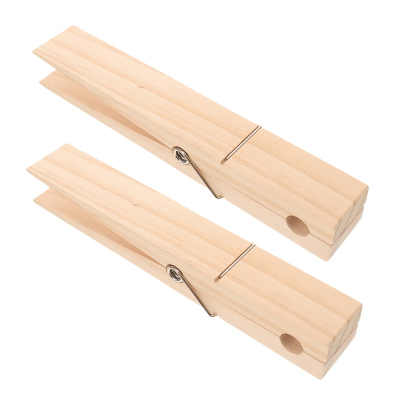 2 Stück Große Holzklammer Jumbo Wäscheklammern für Handtücher und Bademäntel Extra Starke Klemmkraft Vielseitiger Bad Wäscheclip Natürlicher Holzton