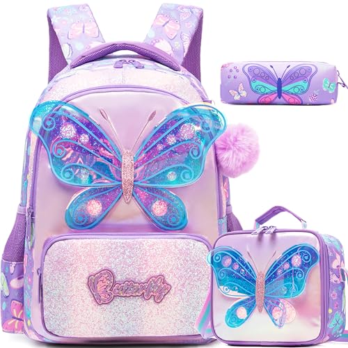 Meetbelify Kids School Backpacks for Girls Boys Backpack with Lunch Bag for Elmentary Students