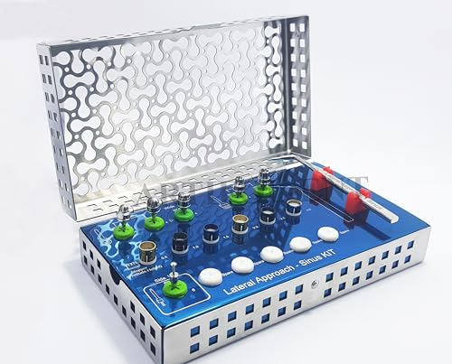 Artifol – 13-Piece Dental Lateral Approach Sinus Kit – LAS Kit with Dome & Core Drills, Stoppers, Separator & Sterilizable Steel Cassette - Implant Sinus Lift Set – #OS1047