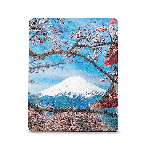 Image of MightySkins Carbon Fiber Skin Compatible with Apple iPad Pro 12.9 inch M2 6th Gen (2022) Full Wrap Kit - Overlooking Fuji | Protective Durable Textured Carbon Fiber Finish | Easy to Apply Made in The USA