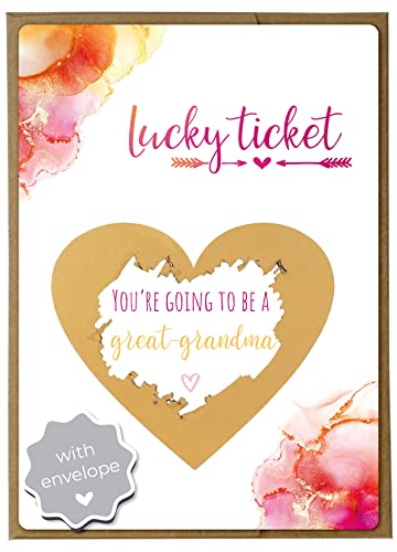 Image of Joli Coon Pregnancy announcement scratch card - You are going to be a great grandma - Baby announcement with envelope - Dream