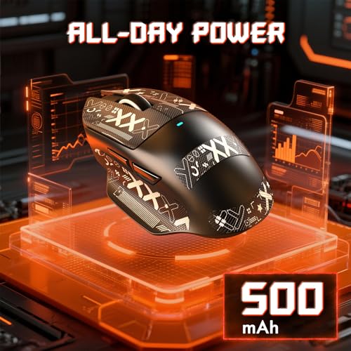 Image of ATTACK SHARK V6 65g Superlight Wireless Gaming Mouse with Magnetic Charging Dock,BT /2.4GHz Wireless /Wired Mouse 1K Polling,PixArt PAW3311 Sensor,25000DPI,Tape,Office Gamer Mice for PC /Win /Mac(Black)
