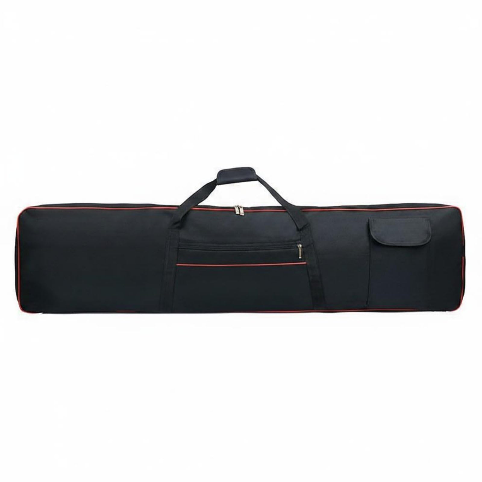 Funda Impermeable para Teclado Electrónico con Acolchado Grueso Asas Reforzadas Bolsillos Exteriores y Diseño Ergonómico Adecuada para Músicos Conciertos Transporte Diario, Rojo, 88-Key S