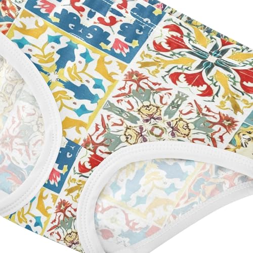 Cotton Girls Underwear Toddler Vintage Colorful Floral Geometric Girl Panties Cute Fancy Kids Undies Briefs 2t4