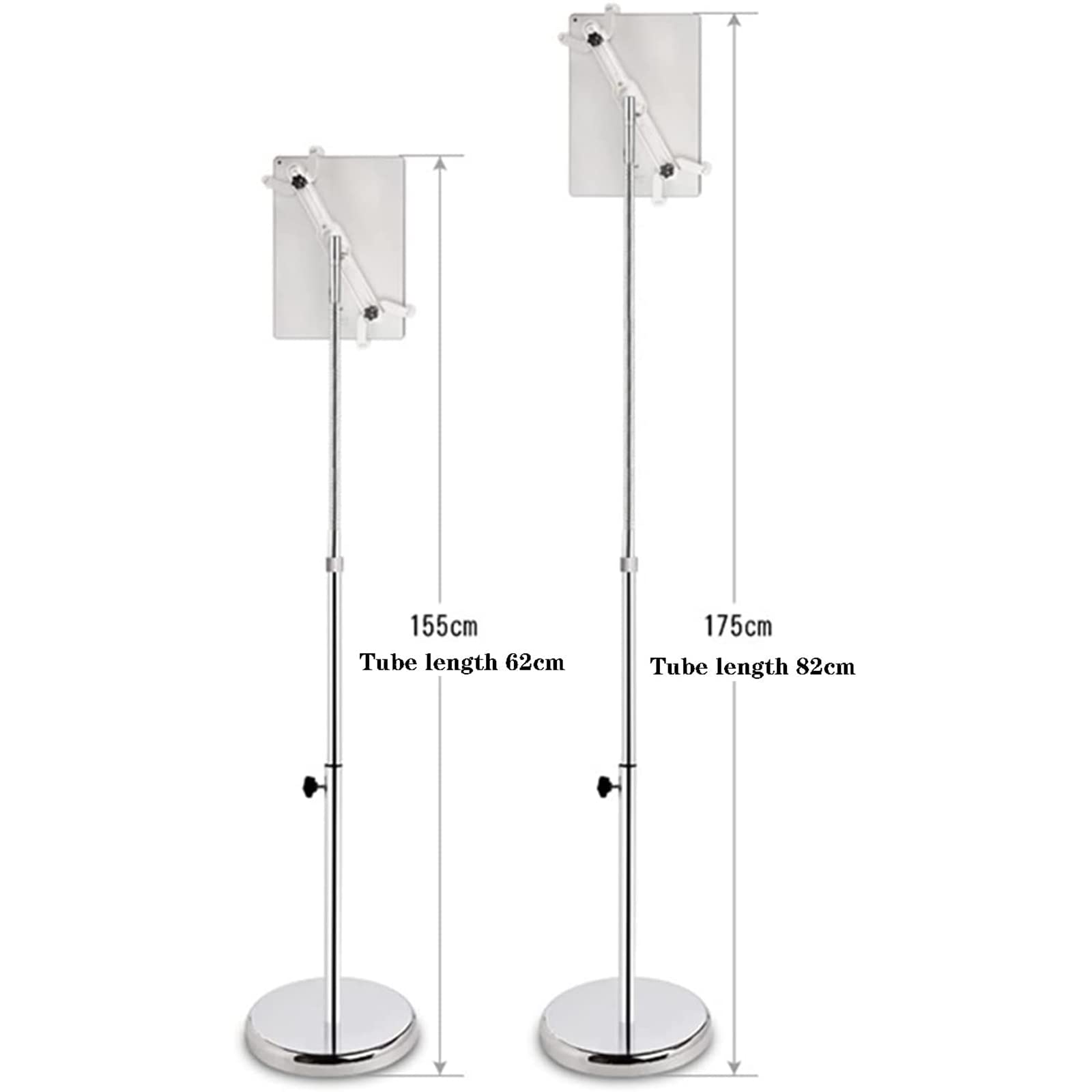 Soporte de suelo ajustable con cuello de cisne flexible y rotación de 360 grados para tabletas y teléfonos