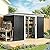Outsunny 9' x 4' Outdoor Storage Shed, Galvanized Metal Utility Garden Tool House, Lockable Door for Backyard, Bike, Patio, Garage, Lawn, Gray