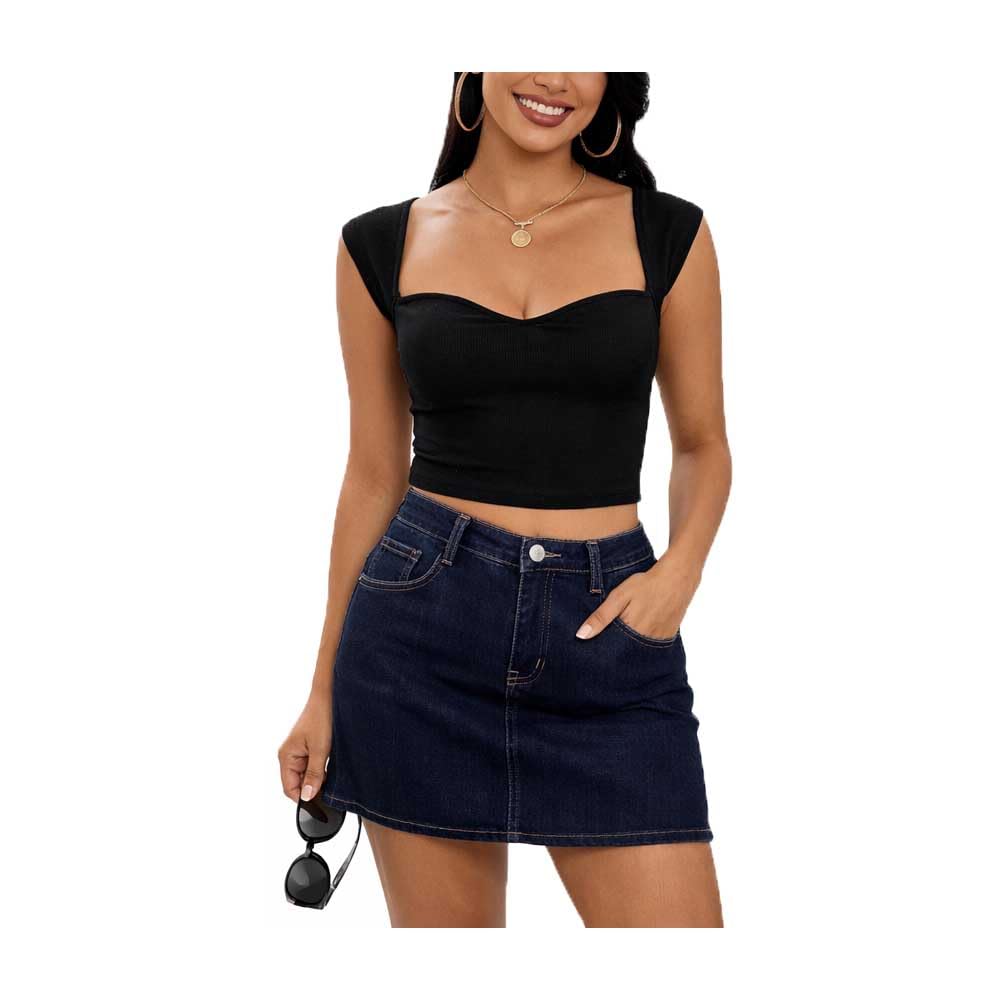 Women's Cotton Crop Top | Sweetheart Neck Stylish Sleeveless Top | Slim Fit Regular Wear for Women | Stretchable, Soft, an... - Review, Price and Buying Guide