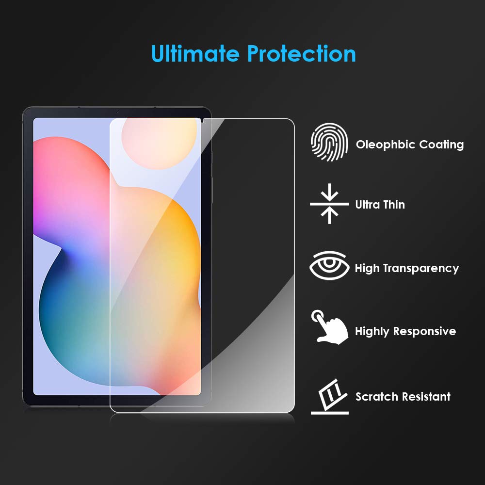 KATUMO 2 Pezzi Pellicola Vetro Temperato per Samsung Galaxy Tab S6 Lite 10,4 Pollici 2020/2022/2024, 9H AntiGraffio Trasparente