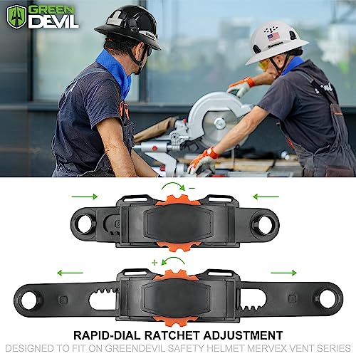 Image of GREEN DEVIL Safety Helmet Hard Hat Adjustable Lightweight Vented ABS Work Helmet 6-Point Suspension ANSI Z89.1 Approved Ideal for Industrial & Construction
