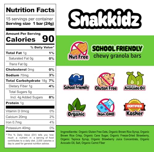 Snakkidz Organic Strawberry Chewy Granola Bar thumb #2