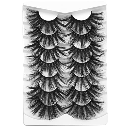 ALICROWN 25mm Lashes Faux Mink,7 Styles Mixed Dramatic Volumn Eyelashes Strip Thick False Eyelash 3D/4D/5D/6D