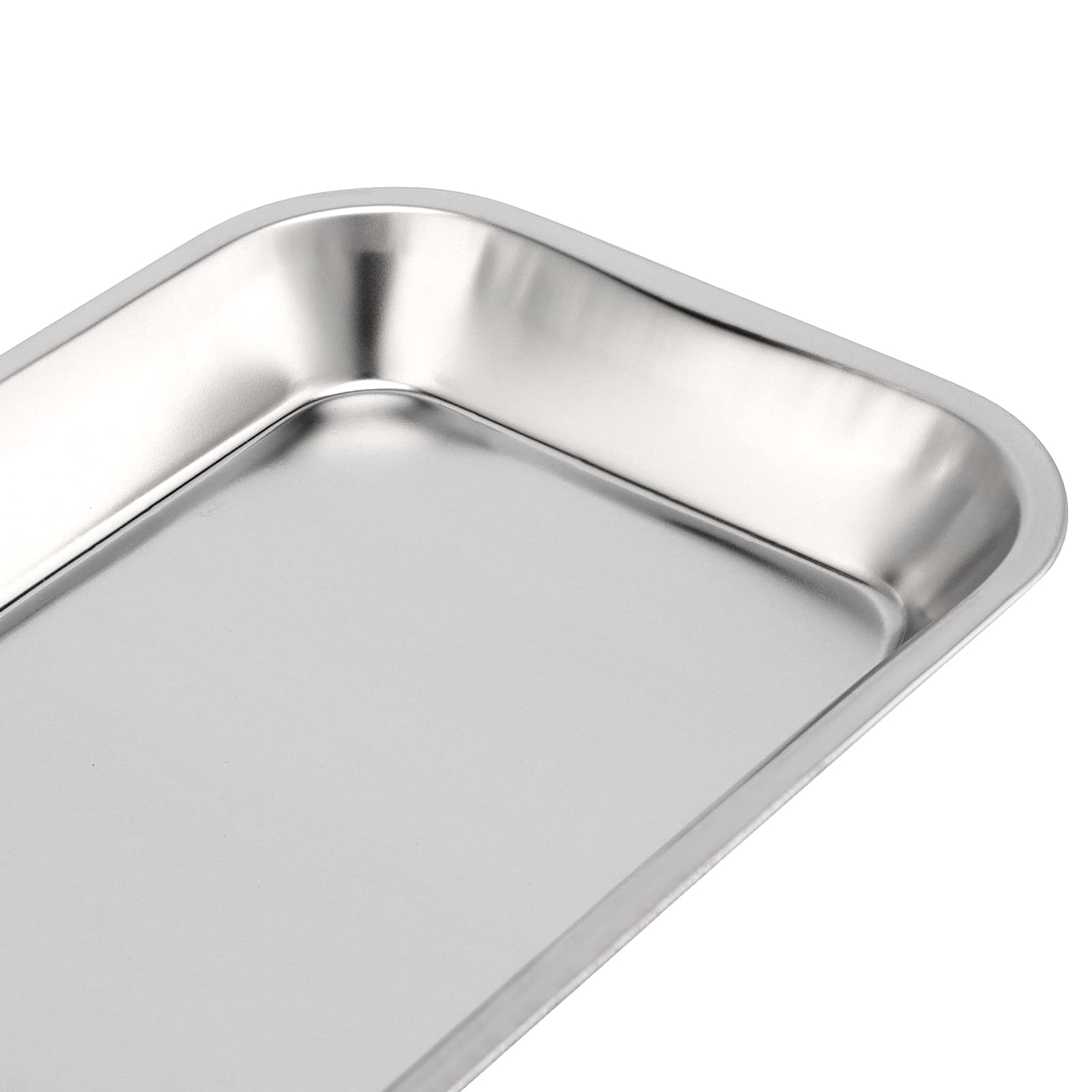 Lot de 5 Plateaux Acier Inoxydable, Plateau De Laboratoire, Plateau à Instruments Rectangulaire en Acier Inoxydable pour Laboratoire, Plateaux de Service, 22,5 x 11,7 x 2 cm