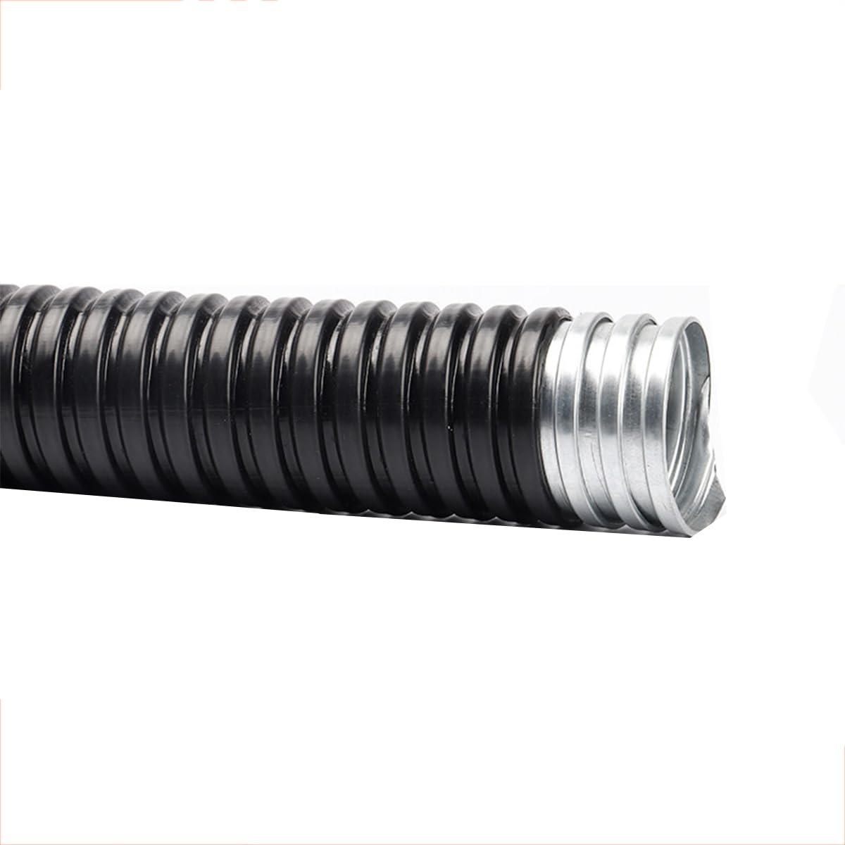 Guaina Flessibile Metallica Rivestita in Plastica Tubo Acciaio Flessibile per Protezione Cavi Giardino Esterno,32mm （10m）