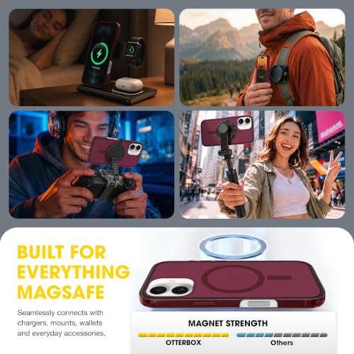 Image of OtterBox iPhone 16 Plus - Symmetry Series Slim MagSafe Case - Up Beet | 3X Military Drop Protection - Slim - Shockproof - Pocket-Friendly - Raised Edges - Anchor Points - Non-Retail Packaging
