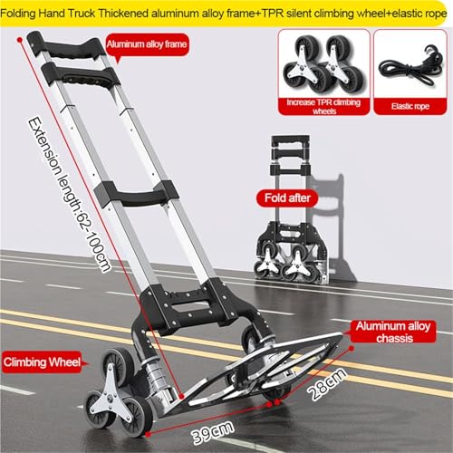 Carretilla plegable multiuso, capacidad 330 lb, color negro miniatura 2