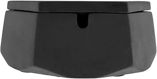 FREELOVE CUILV Concrete Cigarette Ashtray with Lid & Liner, Windproof Cement Ash Tray for Indoor or Outdoor Use, Patio, Office & Home(Dark Grey C)