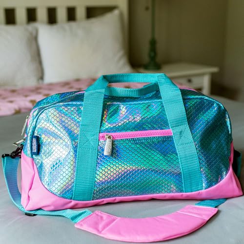 Wildkin Kids Overnighter Duffel Bag – Carry-On Size, Ideal for School & Sleepovers - Mermaid Scales2