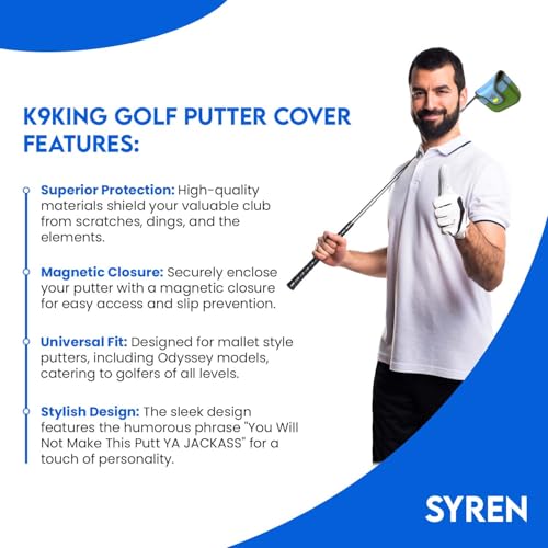 Jack Ass Mallet Head Cover - Premium Golf Club Protector - Headcover for Odyssey | Essential Golf Accessories for Men with Premium Club Protection | Funny Golf Accessories for Men
