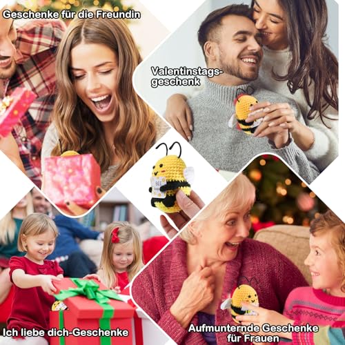 iewrtcin Glücksbringer Biene, Potato Pocket Hug Geschenk, Biene Kuscheltier, Positive Kartoffel Deutsch Ersatz, für Geschenk Abitur 2025 Mädchen, Lustige Geschenke für Frauen Kinder
