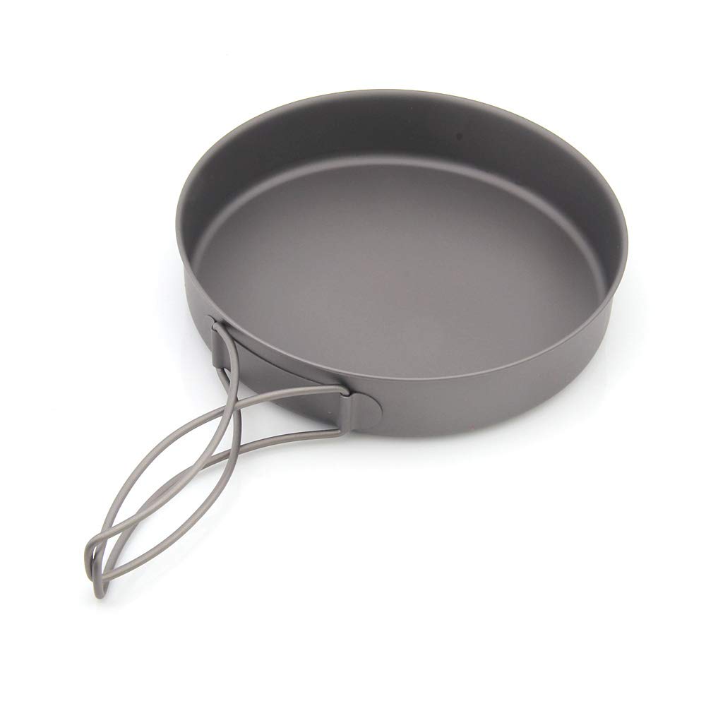 TOAKS Zestaw naczyń kuchennych ultralekki tytanowy garnek patelnia na zewnątrz kemping tytanowa miska tytanowy kubek piknik 1100 ml, 1300 ml, 1350 ml, 1600 ml