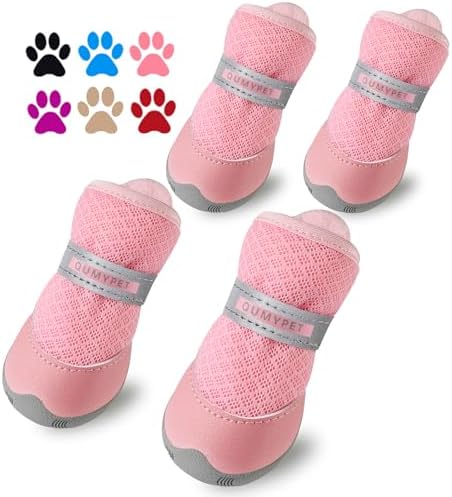 QUMY 4PCS Dog Shoes for Small Dogs, Hot Pavement Summer Puppy Dog...