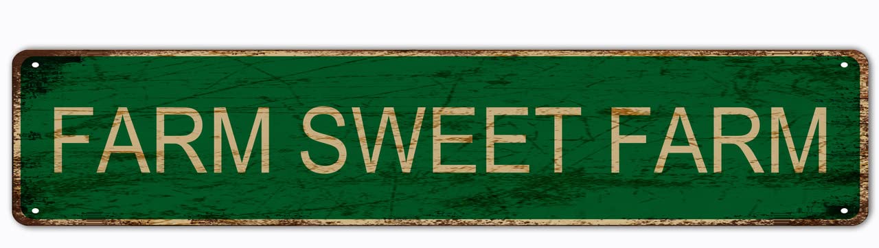 Farm Sweet Farm Retro Tin Signs Aluminum Metal Sign for Kitchen Home Garden Wall Bar Cafe Decor 4x16 Inch