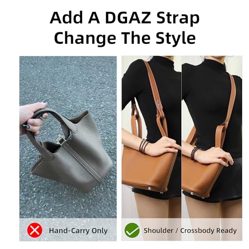 Image of DGAZ TC leather shoulder strap for Hermes Picotin /Lindy /Evelyne, replaceable crossbody bags strap, handmade