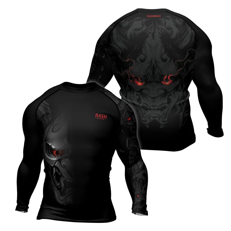 Samurai Men’s Long Sleeve Base Layer Compression Rash Guard MMA BJJ Jiu Jitsu Grappling Muay Thai No Gi Training