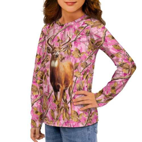 Image of Long Sleeve Shirts for Girls Casual Crewneck Tops Fall Winter Outfits for 3-16 Years Old