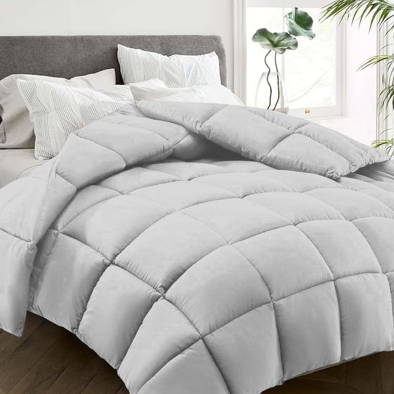 Image of ARLinen AC Comforter Quilt Blanket for All Season ac Blanket for Summer Super Soft Fluffy Comforter, 300 GSM (102 inch x 108 inch Inches /260cm x 274cm) - King Bed Comforter|Light Grey| TC - 400