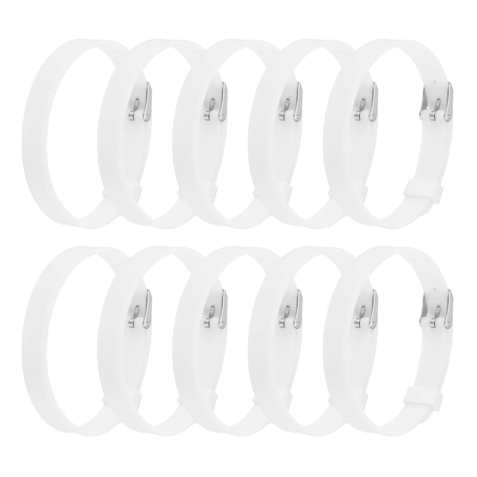 PATIKIL 10 Pack Slide Bracelet Wristband, 8.2 x 0.3 Silicone Adjustable Bracelet