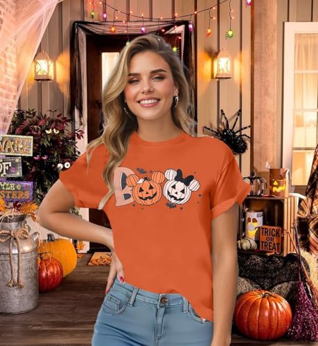 Halloween Party Shirt Woman Magical Halloween Shirts Boo Tshirt Pumpkin Print Tees Casual Vacation Short Sleeve Tops2