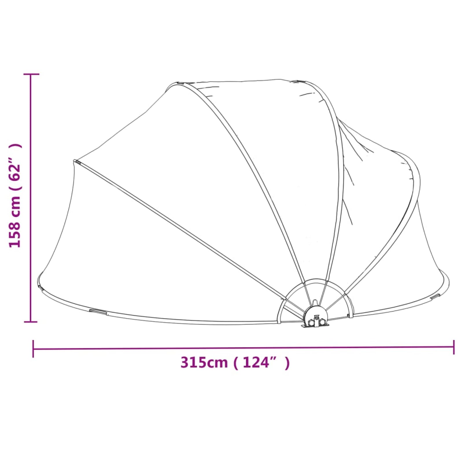 Gecheer Dôme de Piscine Transparent PVC UPF 30 - Protection Solaire et Pluie, 315x158 cm, Convient aux Piscines Intérieures et Hors Sol