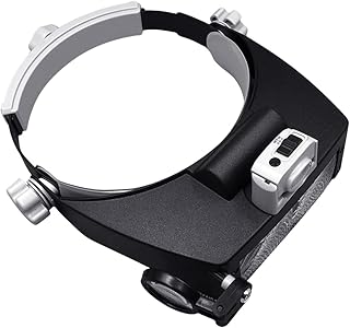 Magnifying Glass Lens LED Light Visors Head Loupe Jeweler Headband Magnifier