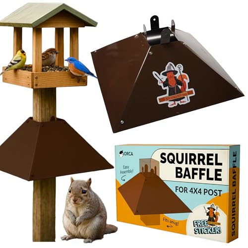 Squirrel Baffle for 4x4 Post | Metal Bird Feeder Squirrel Guard Baffles for Bird Feeders for Outdoors Extra Large Cone Blocker for Post Sized 4 x 4 Also Effective As a Raccoon Baffle for 4x4 Posts