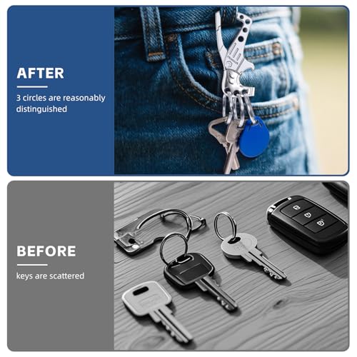 Image of Heavy Duty Key chain, Carabiner Clip Keychain with Bottle Opener, 3 Key Rings for Car Keys, Metal Secure Snap Lock, Family Present for Men and Women(Grey,1-Pack)