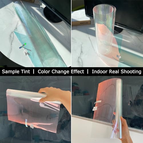 Image of Chameleon Charming Red Windshield Tint 89.3% VLT Car Front Window Tint Colorful Red Color Change Effect Car Window Solar Protection Film, 39.37 inch x 118.11 inch