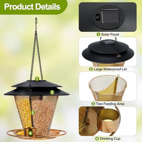 Adorafur-Solar-Bird-Feeder-for-Outdoors-Hanging-Squirrel-Proof-Metal-Wild-Lantern-Roof-Shaped-Bird-Feeders-Gifts-for-Bird-Lovers-Garden-Yard-Outside-Decor