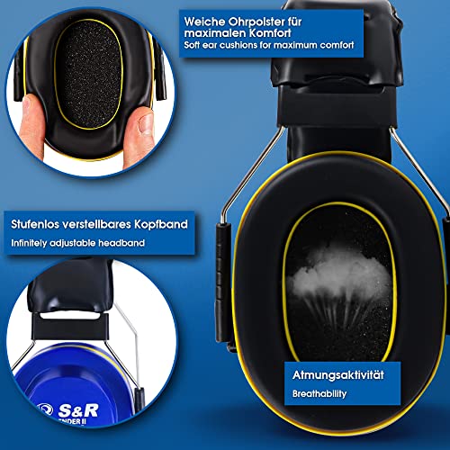 S&R Defender II Ear Protectors, Professional, Adjustable Noise-Canceling Headphones for Comfort & Safety in Industry, Crafts - Image 4
