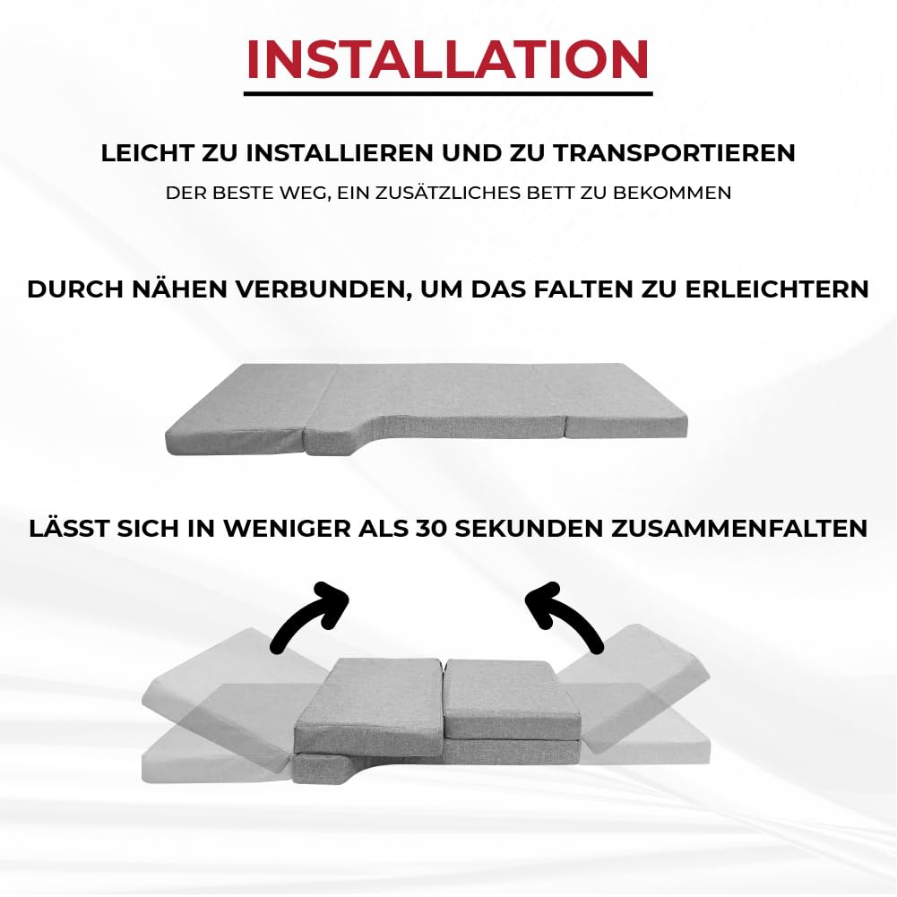 Klappmatratze für das vordere Bett im Camper für Mercedes Sprinter, Farbe: Grau (2018–2025)