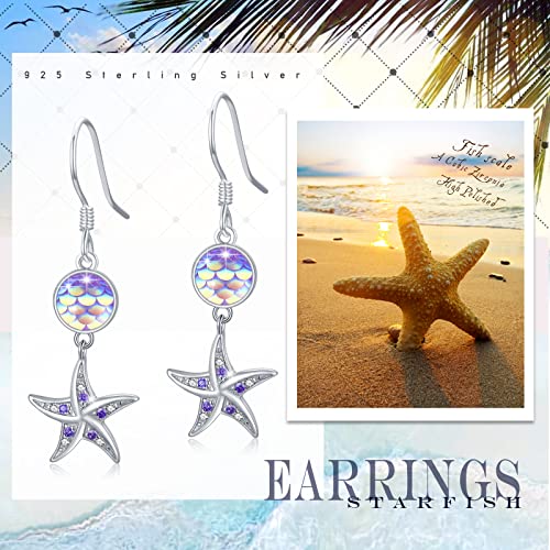 Conbo Beach Starfish Dangle Earrings 925 Sterling Silver Hypoallergenic Drop Earrings Jewelry Gifts For Women Girls #TOP1