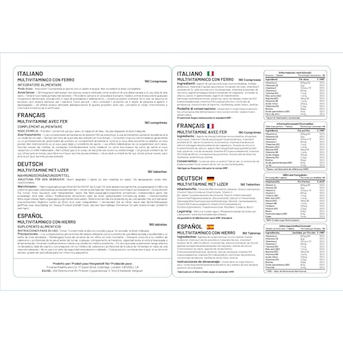 Multivitamin with Iron 180 Tablets (6 Months Dose) | Immune Support | One A Day Multivitamins for Men & Women | UK Manufactured to GMP Guaranteed Quality | Multivitamin Vegetarian by Prowise - Image 4