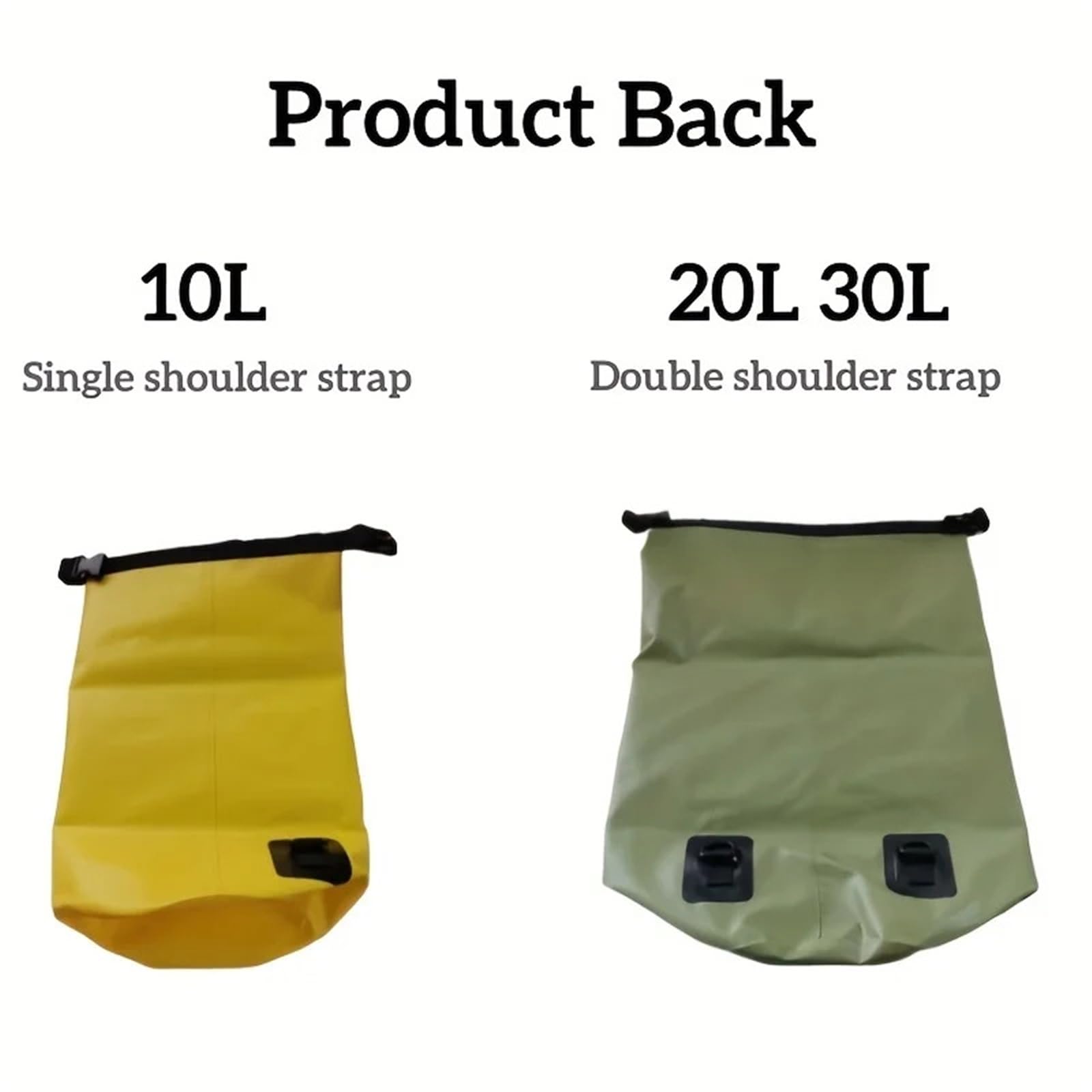 Dry Bag Schwimmen PVC Pack Dry Bag Rucksack for Frauen Männer 10L 20L wasserdichte Schulter Kajak Trekking Driften Rafting Surfen Bootfahren Tasche(30L Black)