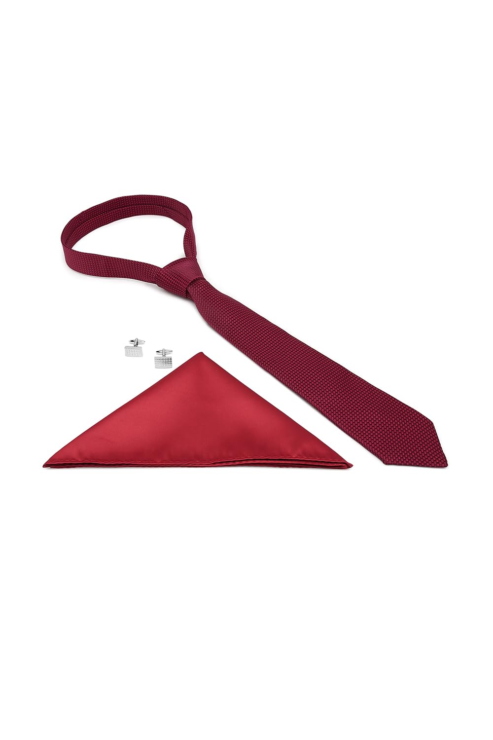 van heusen Men Maroon Party Tie Pocket Square And Cufflink-picture-38