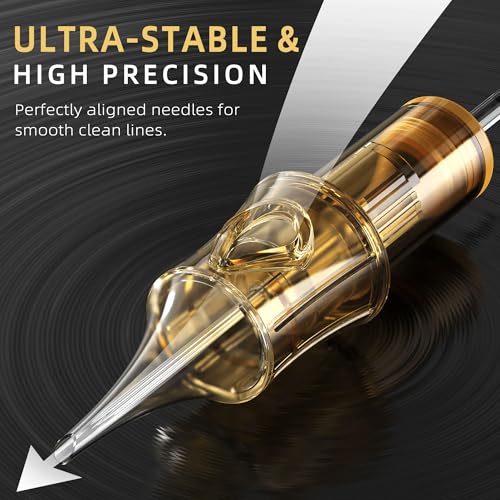 Image of 50Pcs 10RL Assorted Tattoo Needles #10 Bugpin 10Pcs each of 3RL, 5RL, 7RL, 9RL, 11RL Round Liner Mixed Size Disposable Tattoo Cartridge Needle Pro Sterilization and Safety for Tattoo Pen